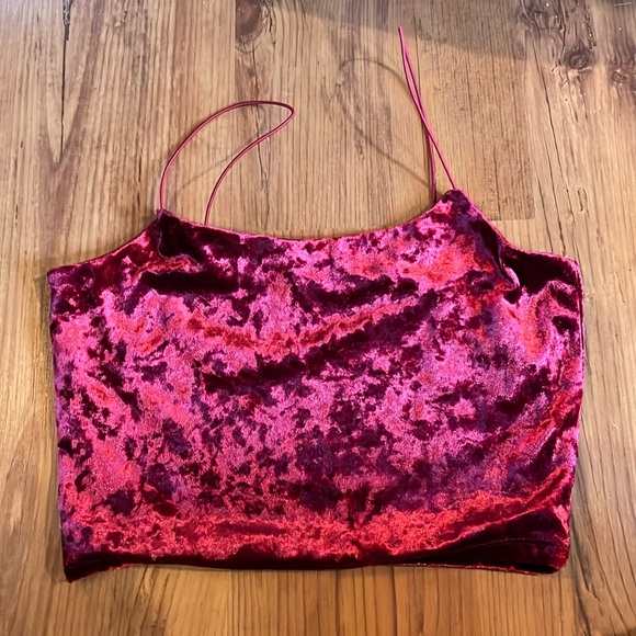 Garage Red Velvet Crop Top XS - Picture 1 of 4